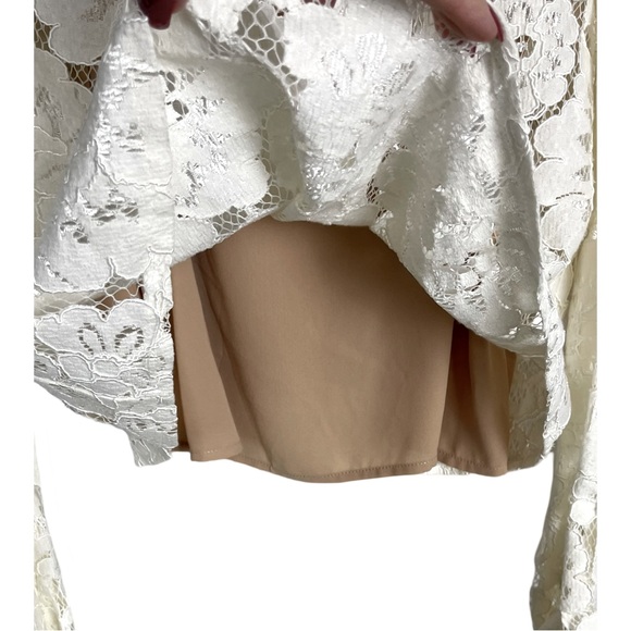 WAYF Erika Puff-Sleeve Lace Top Blouse Fairy Victorian Romantic Quiet Luxury NWT - Picture 7 of 10